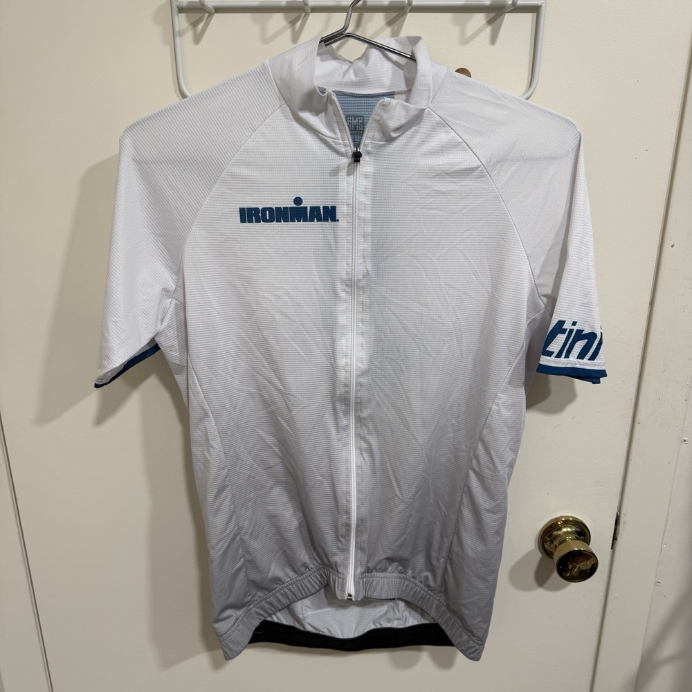 SMS Santini Ironman Triathlon Full Zip Cycling Jersey Made in Italy Men Large